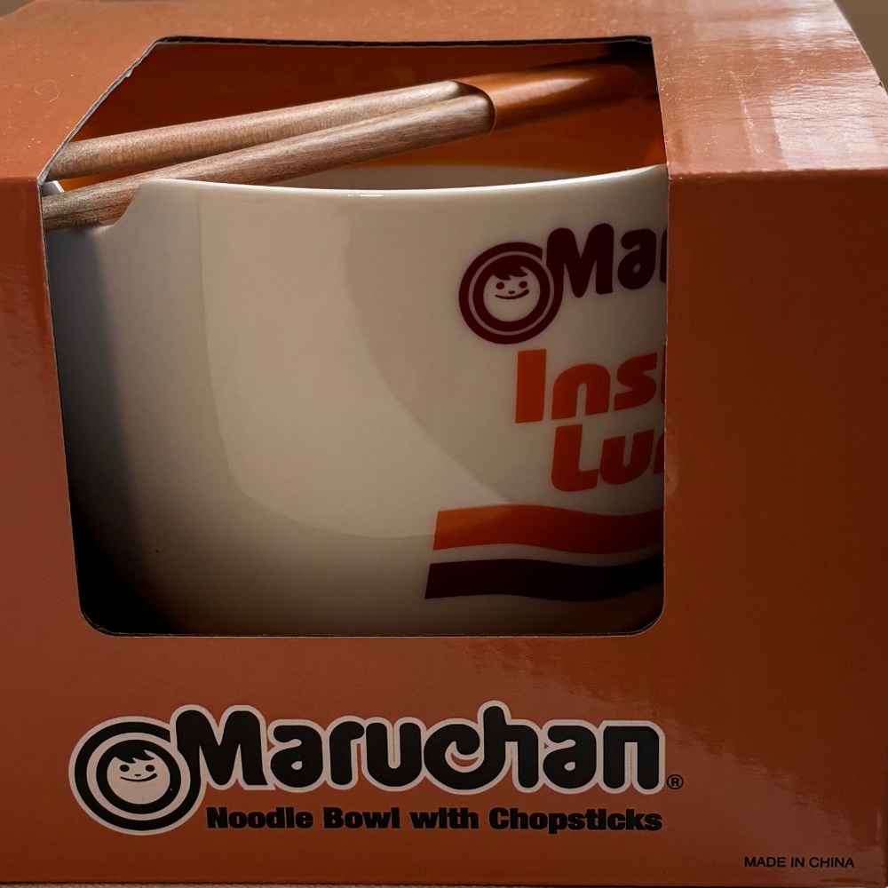 Maruchan Ceramic Bowl with Chopsticks